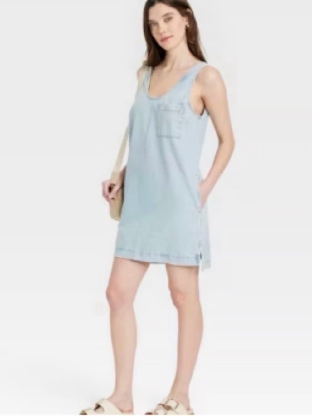 Light Wash Denim Tank Dress (L)